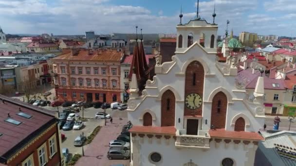 Old Town Hall Rzeszow Stare Miasto Ratusz Aerial View Poland — Video