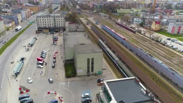 Railway Station Kielce Stacja Kolejowa Aerial View Poland High Quality — Vídeo de stock