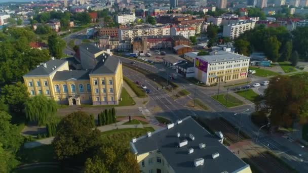 Liceum Ogólnokształcące Rycerska Street Elbląg Aerial View Poland Wysokiej Jakości — Wideo stockowe