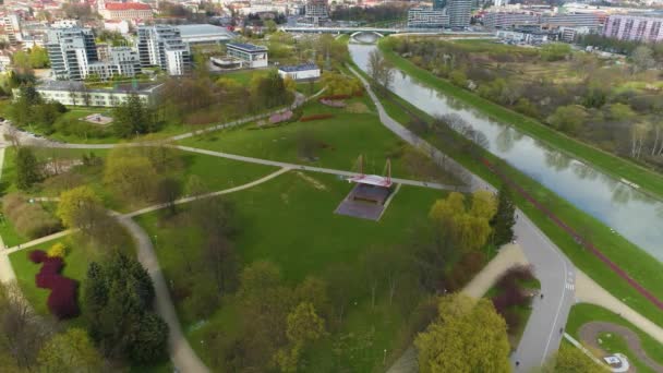 Boulevard Scene Rzeszow Scena Buwary Aerial View Poland High Quality — Video