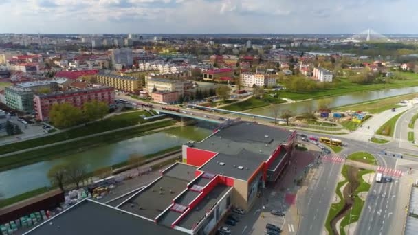 Beautiful Panorama Bridge Rzeszow Most Lwowski Aerial View Poland High — Video