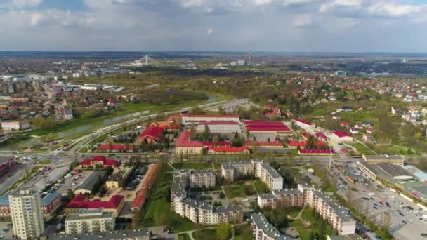 Vackra Panorama Rzeszow Flygfoto Polen Högkvalitativ Film — Stockvideo