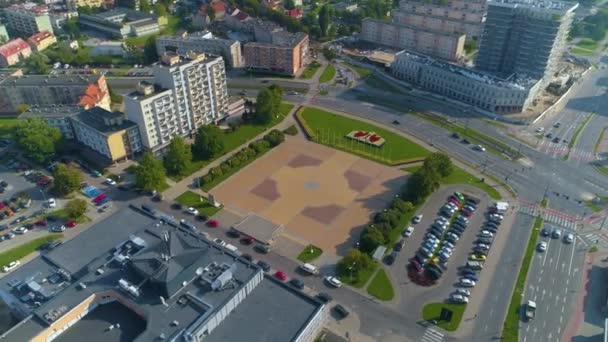 Jagiellonian Square Elblag Plac Jagiellonczyka Aerial View Poland High Quality — Wideo stockowe