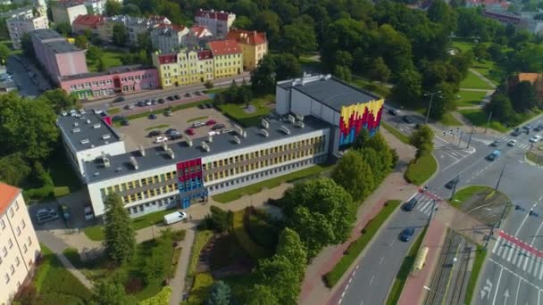 State Music School Elblag Szkola Muzyczna Aerial View Poland High — Stockvideo