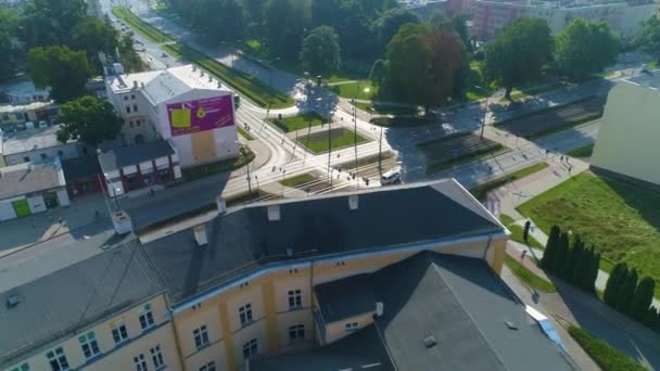 Rycerska Street Elblag Aerial View Poland High Quality Footage — Stockvideo