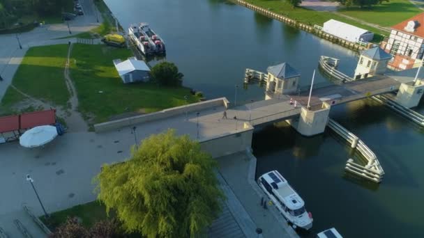 Elblag Coast Bridge Most Wybrzeze Gdanskie Aerial View Poland High — Video Stock