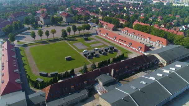 Exercise Yard Elblag Aerial View Poland High Quality Footage — ストック動画