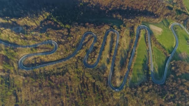 Beautiful Serpentine Mountains Sanok Bieszczady Aerial View Poland High Quality — Wideo stockowe