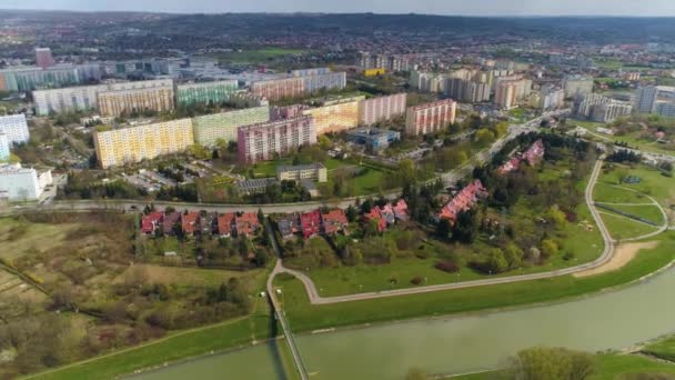 Όμορφο Πανόραμα Wislok Rzeszow Αεροφωτογραφία Πολωνία Υψηλής Ποιότητας Πλάνα — Αρχείο Βίντεο