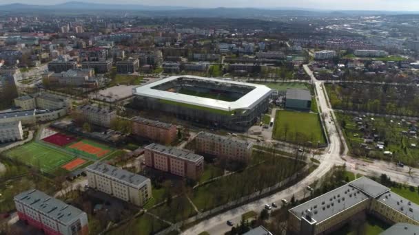 Suzuki Arena Stadyumu Kielce Stadyumu Hava Görüntüsü Polonya Yüksek Kalite — Stok video