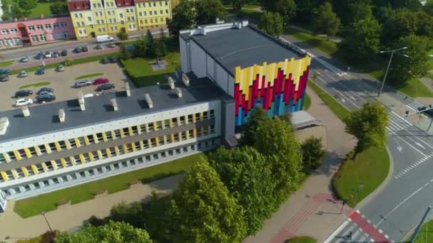 Państwowa Szkoła Muzyczna Elbląg Szkola Muzyczna Aerial View Poland Wysokiej — Wideo stockowe