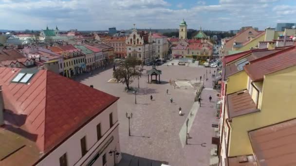 Old Town Hall Rzeszow Stare Miasto Ratusz Aerial View Poland — Stock video
