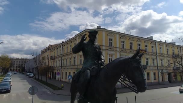 Pilsudski Anıtı Kielce Pomnik Hava Görüntüsü Polonya Yüksek Kalite Görüntü — Stok video