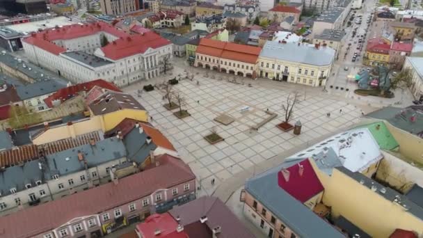 Market Square Kielce Rynek Aerial View Poland High Quality Footage — Stockvideo