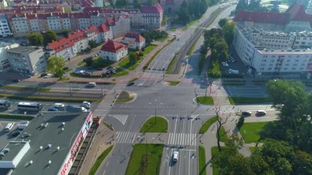 Grota Roweckiego Court Elblag Sad Aerial View Poland High Quality — Stockvideo