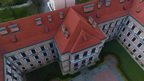 Castle Lubomirskich Rzeszow Zamek Aerial View Poland High Quality Footage — Stockvideo