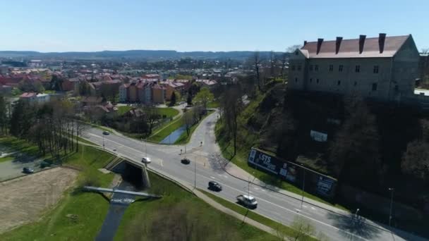 Royal Castle Museum Sanok Zamek Krolewski Aerial View Poland Кадри — стокове відео