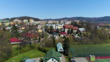 Gallery Shopping Center Sanok Aerial View Poland. High quality 4k footage