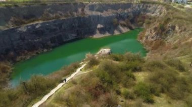 Rock Reserve Slichowice Panorama Kielce Rezerwat Skalny Aerial View Poland. High quality 4k footage