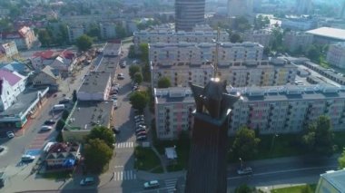 Tanrı 'nın Kutsal Annesi Elblag Sanktuarium Hava Görüntüsü Polonya. Yüksek kalite 4k görüntü