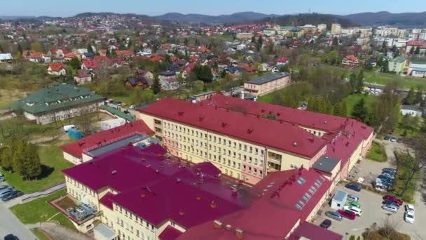 Hôpital Spécialiste Sanok Szpital Vue Aérienne Pologne Images Haute Qualité — Video
