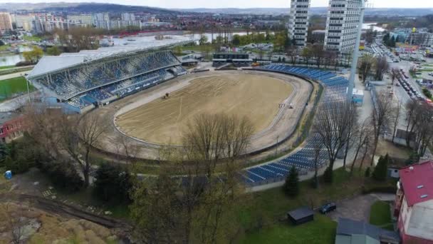 Municipal Stadium Stal Rzeszow Stadion Miejski Aerial View Poland High — Video