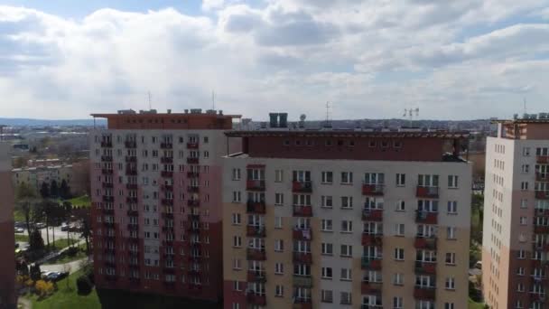 Wieżowce Panorama Rzeszów Wiezowce Widok Lotu Ptaka Polska Wysokiej Jakości — Wideo stockowe