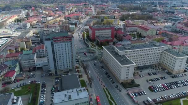 Footbridge Rzeszow Okragla Kladka Aerial View Poland High Quality Footage — Video