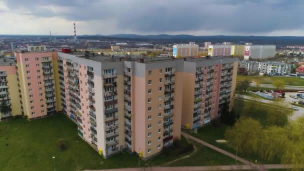 Buildings Sunny Hill Kielce Sloneczne Wzgorze Aerial View Poland High — ストック動画