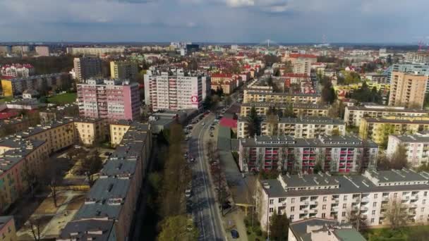 Panorama Hetmanska Street Rzeszow Ulica Aerial View Πολωνία Υψηλής Ποιότητας — Αρχείο Βίντεο
