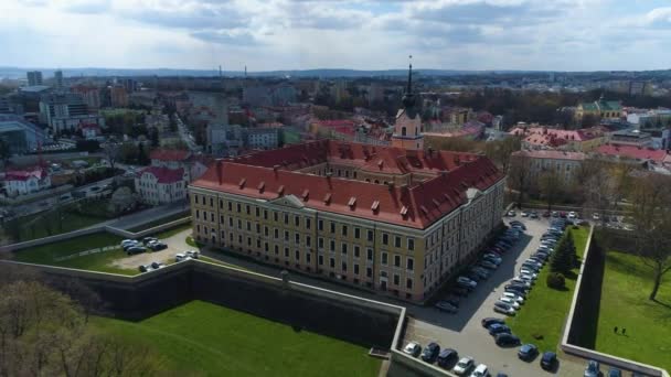 Castle Lubomirskich Rzeszow Zamek Aerial View Poland High Quality Footage — Video