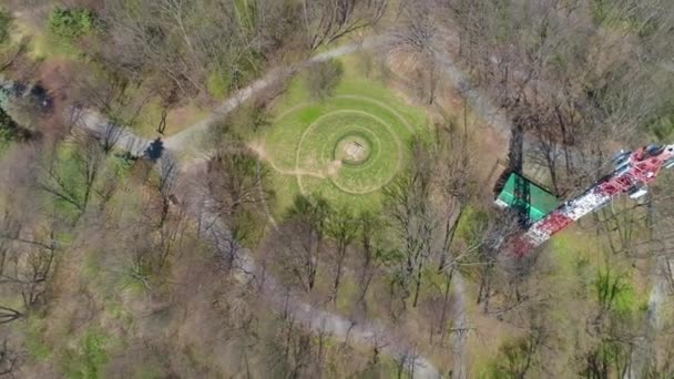 Adam Mickiewicz Mound Sanok Kopiec Aerial View Poland 고품질 — 비디오