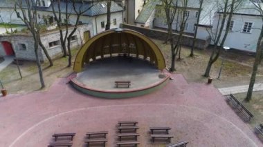 Band Shell Kielce Muszla Koncertowa Aerial View Poland. High quality 4k footage