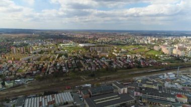 Güzel Panorama Rzeszow Hava Manzarası Polonya. Yüksek kalite 4k görüntü