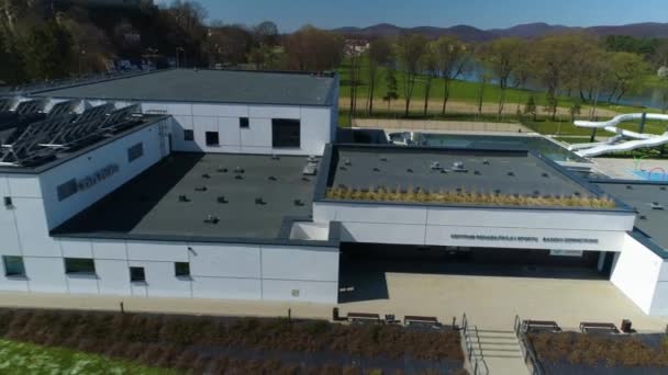 Sanok Rehabilitation Sports Center Aerial View Poland 고품질 — 비디오