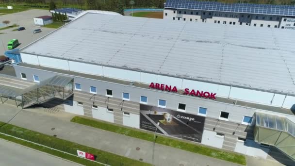 Ośrodek Rekreacyjny Arena Sanok Mosir Widok Lotu Ptaka Polska Wysokiej — Wideo stockowe