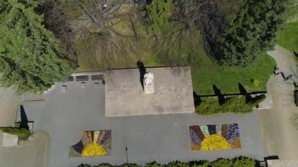 Kosciuszko Monument Sanok Pomnik Aerial View Poland High Quality Footage — Wideo stockowe