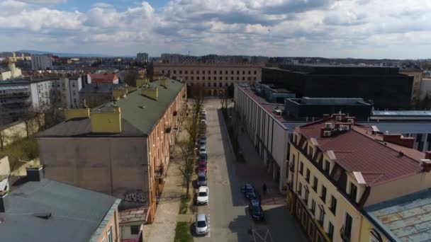 Panorama Glowackiego Street Kielce Ulica Aerial View Poland High Quality — ストック動画
