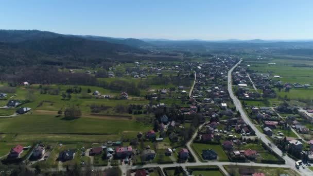 Beautiful Panorama Sanok Aerial View Poland High Quality Footage — Stock video