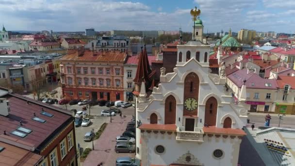 Old Town Hall Rzeszow Stare Miasto Ratusz Aerial View Poland — 图库视频影像