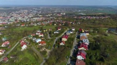 Panorama Of Houses On The Hill Przemysl Wzgorze Aerial View Poland. High quality 4k footage