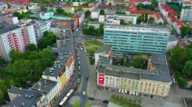 İl Ofisi Meydanı Kopernika Opole Plac Aerial View Poland. Yüksek kalite 4k görüntü