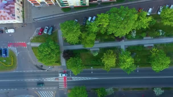 Плантационная Площадь Одра Река Бжег Воздушный Вид Польши Высококачественные Кадры — стоковое видео