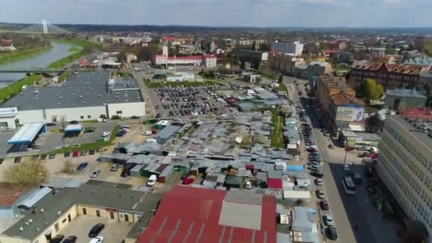 Polonia Bazaar Przemysl Bazar Aerial View Poland High Quality Footage — Wideo stockowe