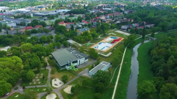 Pools Olawa Baseny Aerial View Poland High Quality Footage — Video