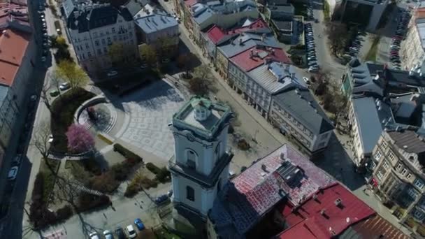 Museum Bells Pipes Panorama Przemysl Aerial View Poland High Quality — Stock Video