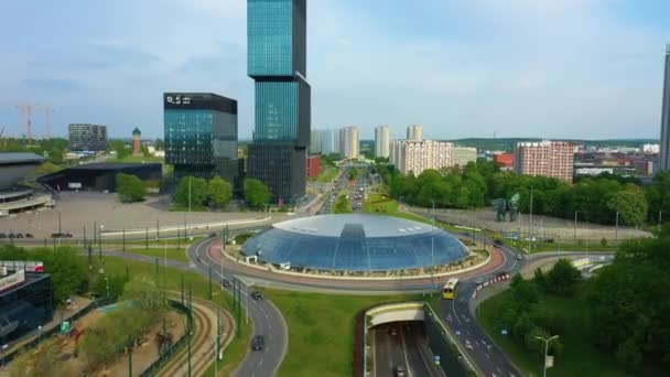폴란드 Roundabout Katowice Rondo Spodek 고품질 — 비디오