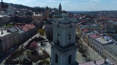 Museum Of Bells And Pipes Panorama Przemysl Aerial View Poland. High quality 4k footage