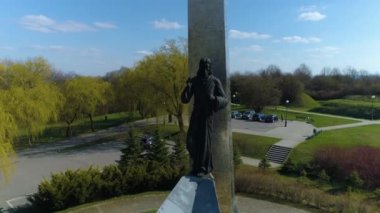 Cross On The Hill Przemysl Krzyz Na Zniesieniu Aerial View Poland. High quality 4k footage