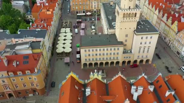 Main Square Opole Rynek Ratusz Aerial View Poland High Quality — Wideo stockowe